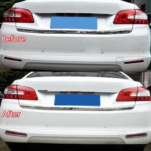 2Pcs Auto Car Rear Tail Fog Light Lamp Frame Trim Car-styling Sticker For Peugeot 408 2014 2015 2016 Chrome ABS