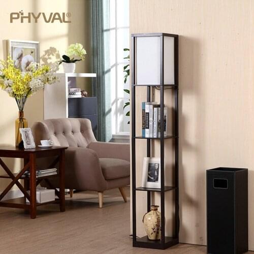 Floor Lamp Modern decorative 4-storey storage floor lamp black white Family living room bedroom standard lamp Zipper switch E27