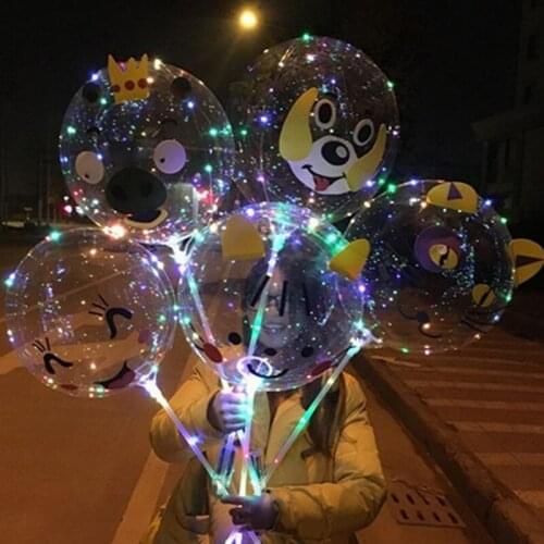 New Style LED Bobo Balloon hand-held Cartoon Animals Balloon With 3M LED Strip Wire DIY Decoration Balloon 50 set LIN4946