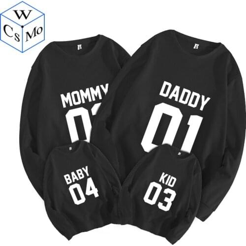 Family Matching Clothes Daddy/Mommy/Kid/Baby Sweatshirts Mom Mother Daughter Father Son Pullovers Mother Son Outfits Tops