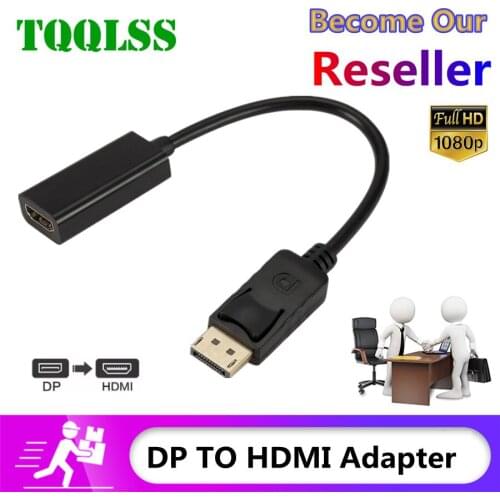 DP to HDMI-compatible Cable Adapter Male To Female For HP/DELL Laptop PC Display Port to 1080P HDMI-compatible Cord Converter