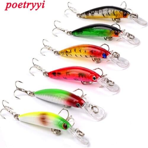 POETRYYI Minnow Fishing Lure 7cm 3.3g Crankbait Artificial Hard Bait Fly Fishing Tackle Plastic Fish Wobbler 30