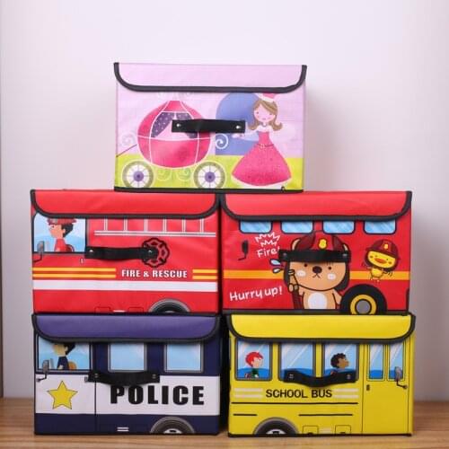 Receive a case of cartoon car coated box bin small clothes locker non-woven receive a case