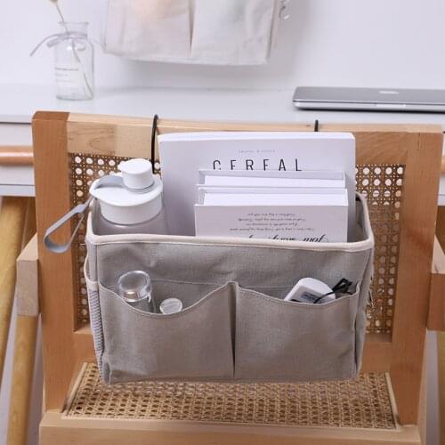 Bedside Hanging Storage Bag Wardrobe Organizer Pocket Canvas Bedroom Magazine Tote Storage Organizador Pouch