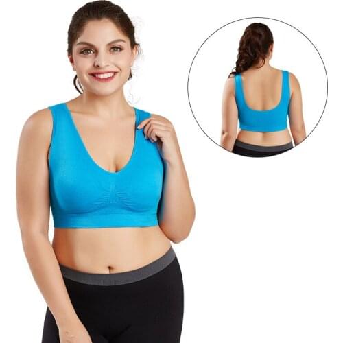 Queenral Plus Size Bras For Women Seamless Bra With Pads Big Size 5XL 6XL Bralette Push Up Brassiere Bra Vest Wireless BH