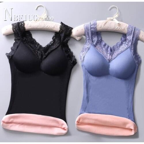 Plus Size Warm Lining With Fluff Women T Shirt Lace Slim Thick Female Bottoming Tee Shirts