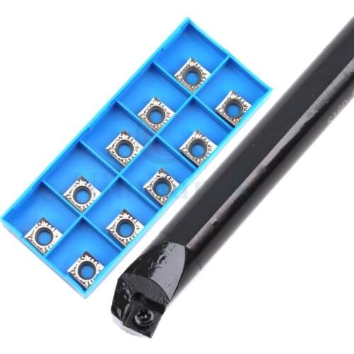 1pc S16Q-SSKCR09 S20R-SSKCR09 Screw-type CNC arbor inner hole boring cutter+10pcs SCGT SCMT wear-resistant hard alloy insert set
