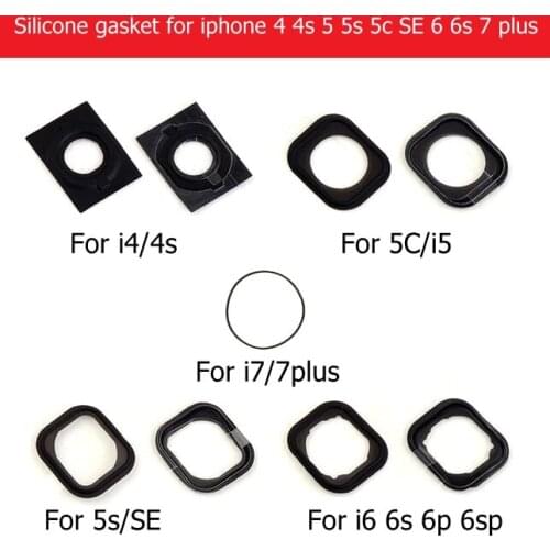 Home Button Holder Rubber Gasket for iPhone 4 4s 5 5c 5S SE 6 6s 7 plus home key holding silicone spacer cell phone replacement