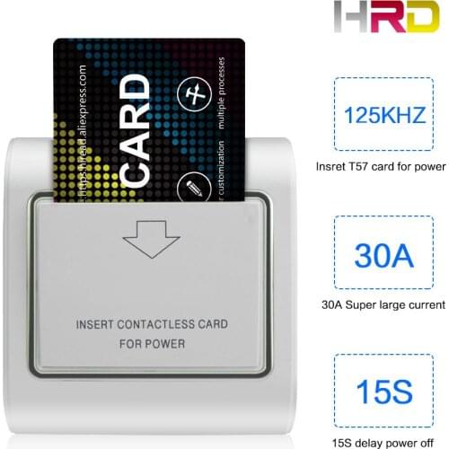 With silver frame can be hotel logo printed(over 100pcs) insert rfid t5577 t57 125khz card switch insert keycard to power switch