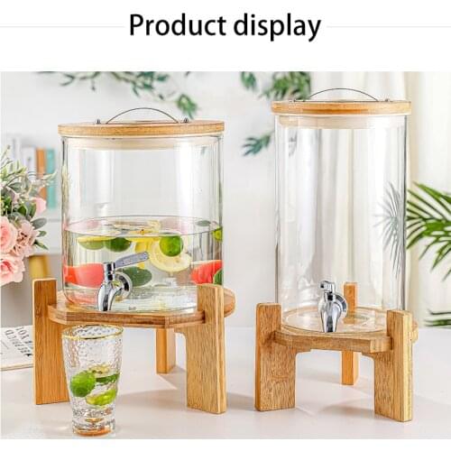 Self-service commercial glass juice jar beverage bucket with faucet household restaurant sealed water tank enzyme bucket wine bu