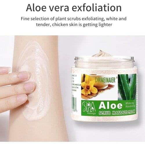 500g Aloe Scrub massage cream Cleansing moisturizing exfoliating rubbing mud removre chicken skin cream body scrub