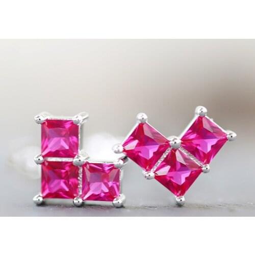 925 Sterling Silver Crystal Heart Stud Earrings For Women Wedding Earrings Fashion Anniversary Jewelry pendientes