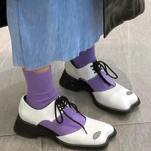 Womens Lolita Irregular Toe Cut Out Lace Up Gothic Punk Pumps Shoes Creepers Japanese Harajuku Block Heel Oxfords White New 2021