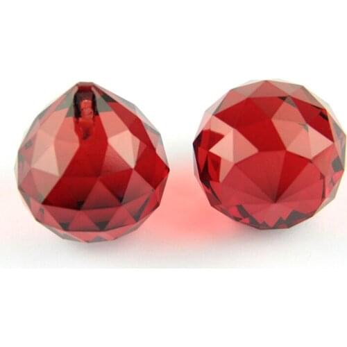 1pcs/lot 40mm Red Crystal Chandelier Ball Crystal Faceted Ball Crystal Chandelier Parts Prism Pendant