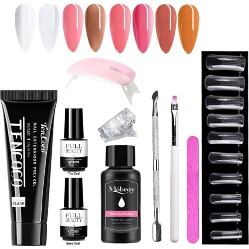 10pcs/Set 15ml Nail Extension Gel UV LED Nail Lamp French Kit Neutral Sheer Nails Gel For Nail Extension Trendy Nail Art Design