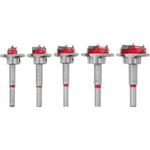 15-35mm 5pcs Drill Bit Set Wood Cutter Hex Wrench Woodworking Hole Saw for Power Tools