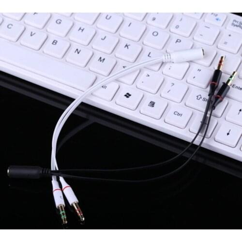 3.5mm Audio Microphone Cable Headset Adapter Female To 2 Male Earphone Adapter Cable Portable Y Splitter Cable Support Dropship