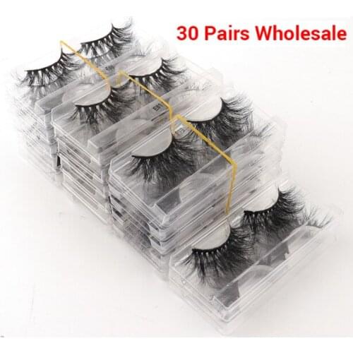 30 Pairs Bulk Makeup Mink Eyelashes 100% Cruelty free Handmade 3D Mink Lashes Full Strip Lash Soft False Eyelash