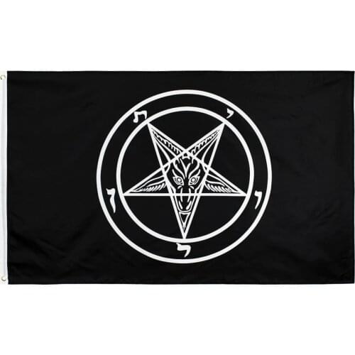 3x5ft 90x150cm Pentagram Baphomet Templar Satan Flag