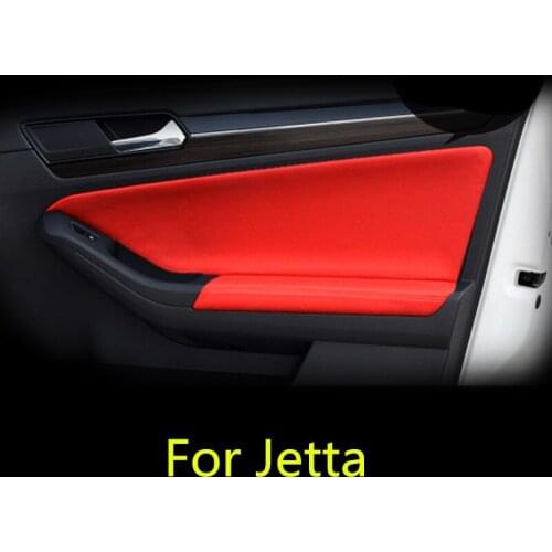8PCS Microfibre Leather Interior Doors Panel +Armrest Cover For Volkswagen Jetta 2012 13 14 15 16 2017 AAB063