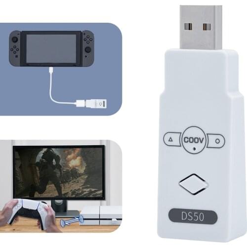 DS50 Durable Portable Wireless Controller Adapter With Smart LED Indicator High Speed Sensitive Wireless Controller