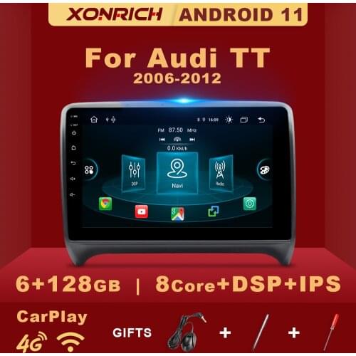 4GB AutoRadio 2 Din Android 10 Car DVD Multimedia For AUDI TT MK2 8J 2006 2007 2008 2009 2010 2011 2012014 GPS Navigation Stereo
