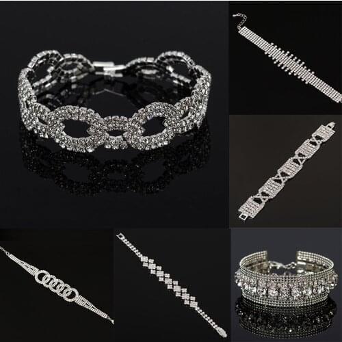 Rome Crystal Bracelet Ice Crystal Wedding Bracelet Bracelet for Men and Women Full of Diamond Super Sparkling Rhinestone Bracele