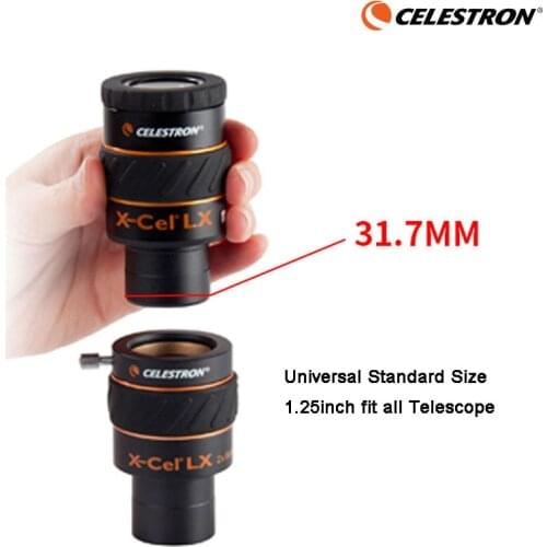 Celestron X-CEL LX 2,3mm 5mm 9mm 12mm 18mm 25mm Ocular 60 Degree Telescope Deep Sky Angular Nebula Ocular Planet 1,25" Standard