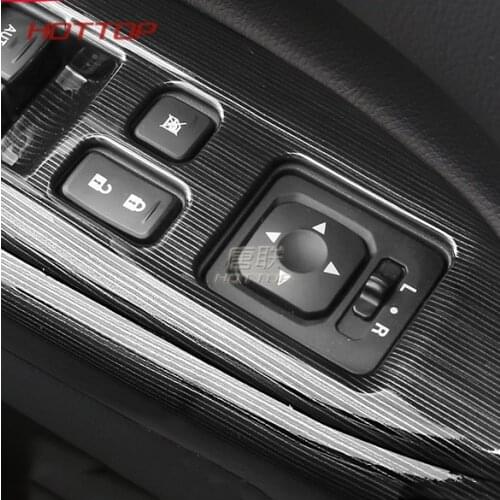 Black Door Armrest Window Switch Button Cover Panel Trim Sticker For Mitsubishi Outlander 2013 2016 2017 2018 2019 2020