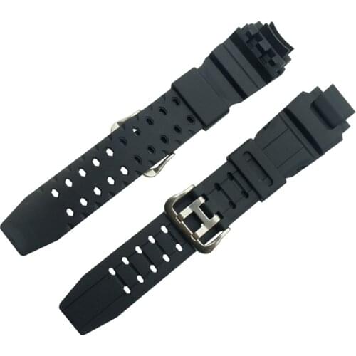 Black Silicone Stainless Steel Buckle Watchband for G-SHOCK Men Rubber Watch Band Strap+Tool
