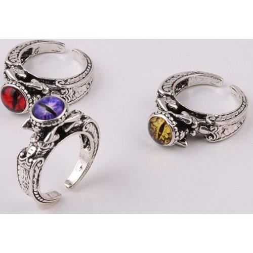 Demon Evil Punk Gothic Accessories Male Hip Hop Womens Jewelry Vintage Lizard Dragon Eye Rings for Men 4 Colors Skull Rings