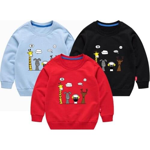 Children Animal Print Casual Coat Jacket For Boys And Girls Solid Color Sweater To Teens Long Sleeve Outerwear Kids Cotton Tops