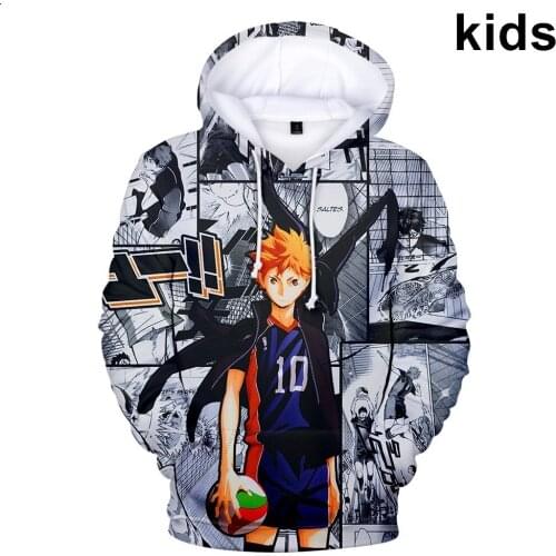 2 To 14 Years Kids Hoodies Anime Haikyuu!! Hoodie Sweatshirt Boys Girls Long Sleeve Jacket Coat Outerwear Children Clothes