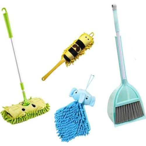 Kids Housekeeping Cleaning Tools Set-5pcs,Include Mop,Broom,Dust-pan,Brush,Towel,Mommys Little Helper
