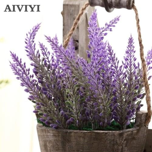 Artificial Lavender fake Flowers Bouquet Spray Stems Beautiful Design 36cm Home Wedding Mariage Party hotel Decor flore