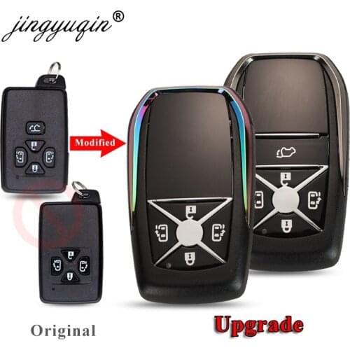 Jinyuqin 5pcs Upgrade Replacement Shell Smart Remote Key Case Fob 4/5 Buttons For Toyota Previa Alphard Prius With Insert Blade