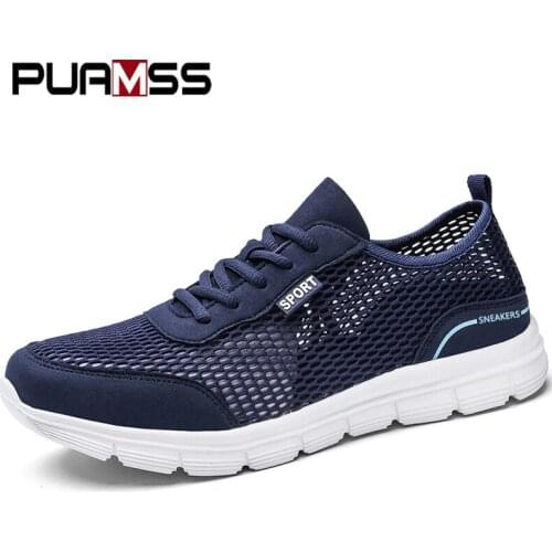 Men Mesh Shoes 2020 Summer Fashion Light Breathable Men Casual Shoes Men Jogging Shoes Men Slip on Beach Sandals Men Sneakers