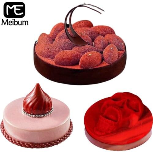 Meibum Round Mousse Bakeware Set Silicone Cake Molds Dessert Decorating Tools Pastry Baking Moulds Kitchen Accessoriesl