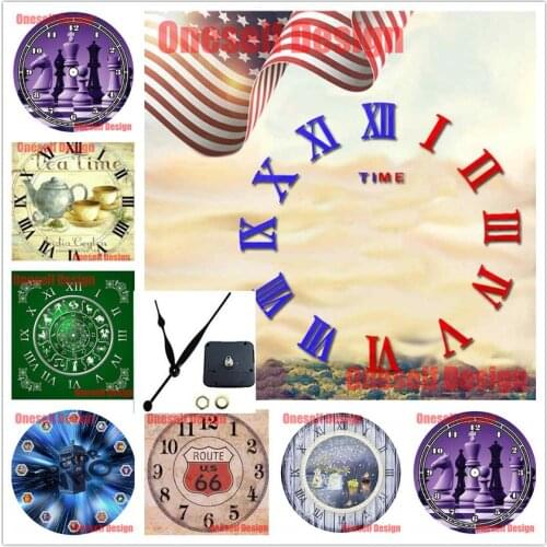 Cartoon wall sticker 5d diamond mosaic sale with clock anime 5d diamond embroidery full set with clock cartoon Christmas gift