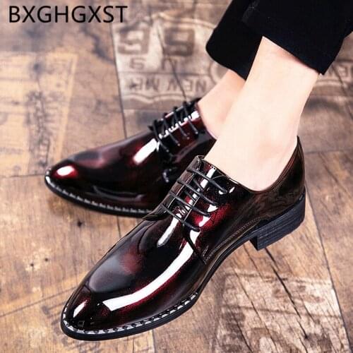 Suit Shoes Men Prom Coiffeur Elevator Shoes For Men Formal Fashion Italian Brand Patent Leather Party Shoes Men 2021 Buty Meskie