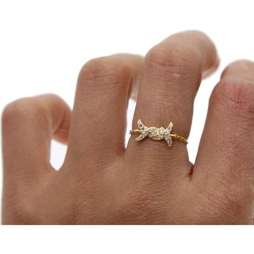 Summer new 925 Sterling Micro pave cz Olive leaf dainty adjust chain Rings girl jewelry female fashion European Style Women