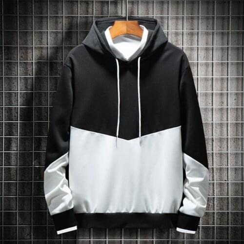 2021 Casual Hoodie Sweatshirts Streetwear Patchwork Pullover Male Autumn Spring Fashion Coat Hoodies