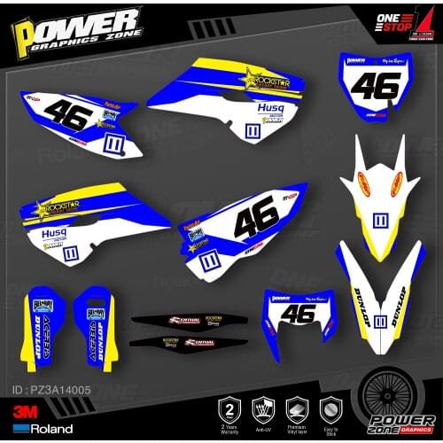 PowerZone Custom Team Graphics Decals 3M Stickers Kit For Husqvarna Sticker Decal 2014-15 TC FC 2015-16 FE TE 125 to 450cc 05