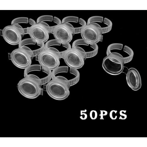 Transparent Tattoo Ink Ring Cup W/ Lid Disposable Permanent Makeup Microblading Pigment Holder Cup Tattoo Caps Tools Supplies