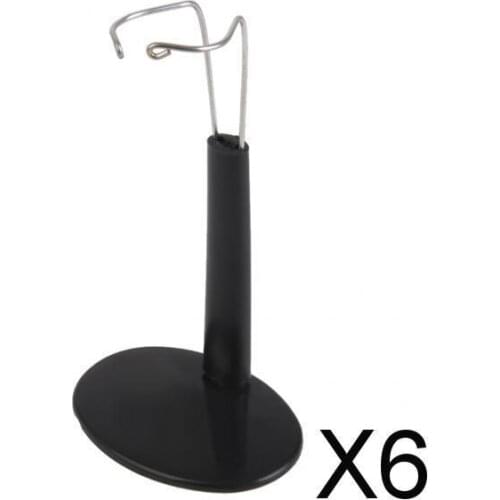 6xBlack Adjustable Doll Stand Display Holders 13cm for Fashion Doll Teddy Bear