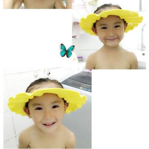 Brand New Baby Children Kids Safe Shampoo Bath Bathing Shower Cap Hat Wash Hair Shield Adjustable Elastic Shampoo Cap