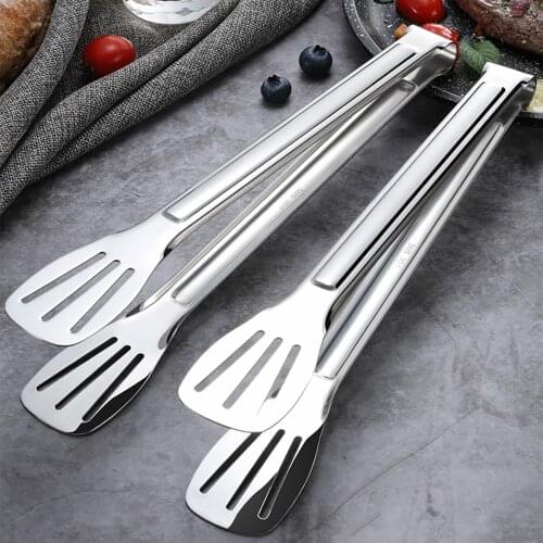11.4 Inch Food Tongs Stainless Steel Multifunctional Anti-Scald Exquisite Workmanship Cooking Utensil For Barbecue Dinner