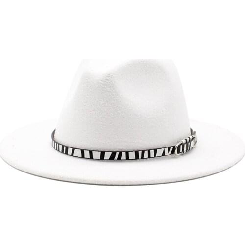 56-60cm Big size Womens wool Fedora Hat white black Jazz Hats Female MEN Casual Large Brim Vintage Autumn Classic Felt Hat