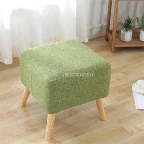 Modern Upholstered Soft 4 Wood Legs Foot Low Stool Cotton Living Room Shoes Change Bedroom Sofa Side Mini Ottoman Stool