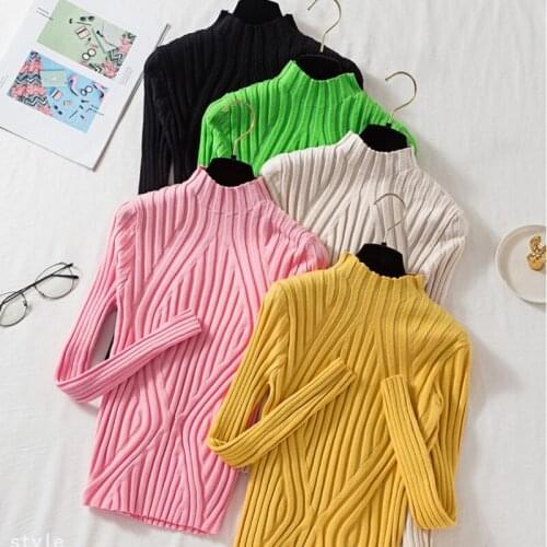 SEDUTMO 2020 Winter Slim Sweater Women Pullovers Turtleneck Jumper Knitted Sweater Women Long Sleeve White Stretch Top ED1214